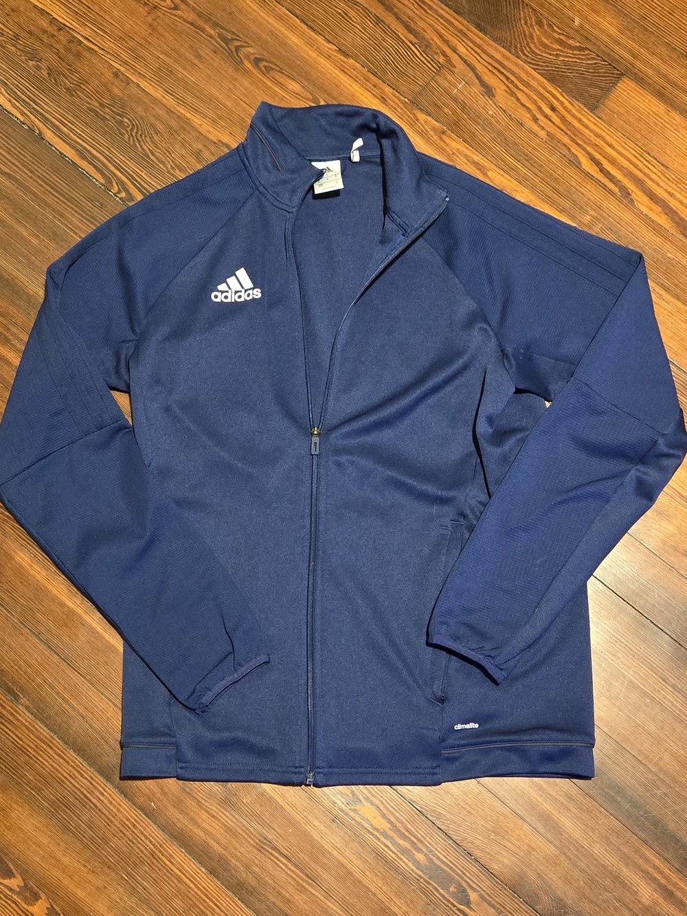 adidas Navy Full-Zip Performance Windbreaker Jacket